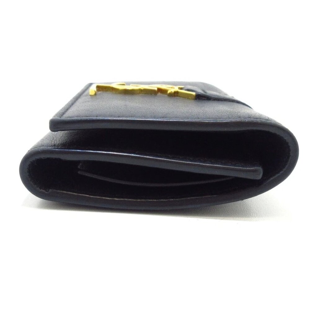 SAINT LAURENT PARIS - Black Gold Leather Key Case 151-072625 - Picture 4 of 11